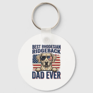 Best Rhodesian Ridgeback Dad Ever Vintage Dog Shir Key Ring