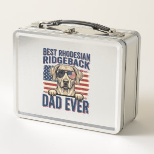 Best Rhodesian Ridgeback Dad Ever Vintage Dog Shir Metal Lunch Box