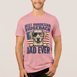 Best Rhodesian Ridgeback Dad Ever Vintage Dog Shir Tri-Blend Shirt