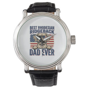 Best Rhodesian Ridgeback Dad Ever Vintage Dog Shir Watch