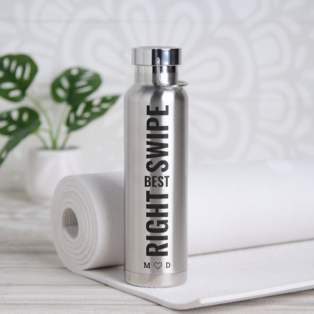 Best Right Swipe | Valentines Day Gift Chrome Water Bottle (Yoga)