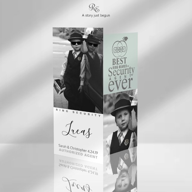 Best Ring Bearer Ever Photo Cards (Cool Ring Bearer ring security photo wearing dark sunglasses makes a lasting memory.)