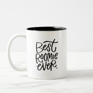 Best Roomie Ever Handlettered Two-Tone Coffee Mug