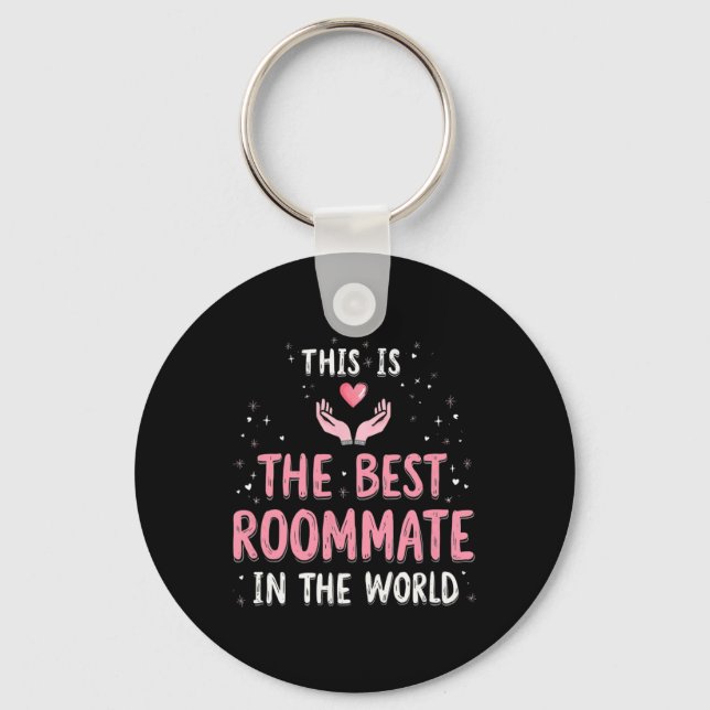 Best Roommate Ever Gift Idea Christmas Tee  Key Ring (Front)