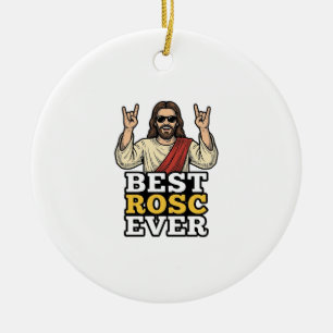 Best Rosc Ever Vintage Rock Hand Religious Shirt_1 Ceramic Ornament