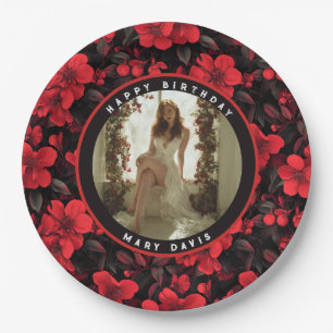 Best Rose Floral 70Th Birthday Paper Plate