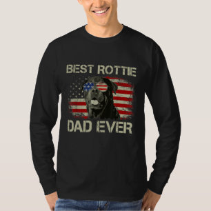 Best Rottie Dad Ever Rottweiler American Flag Gift T-Shirt