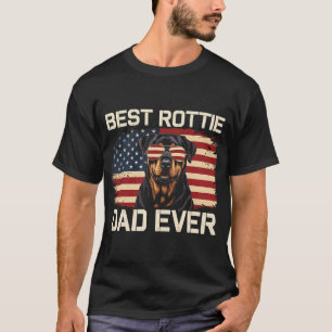 Best Rottie Dad Rottweiler Dog American Flag T-Shirt
