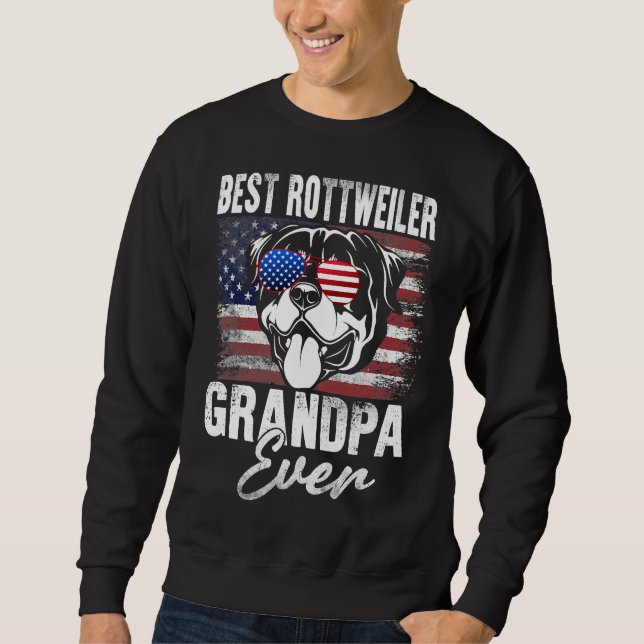 Best Rottweiler Dad Ever American Flag 4 Sweatshirt (Front)