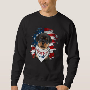 Best Rottweiler Dog Dad Cute Usa Flag Happy Father Sweatshirt