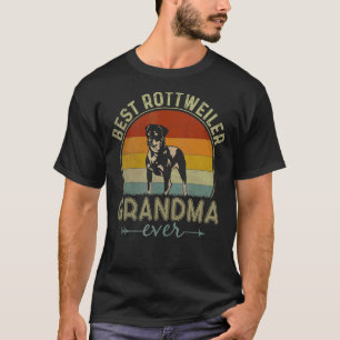 Best Rottweiler Dog Grandma Ever Retro Mother's Da T-Shirt