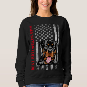 Best Rottweiler Ever American Flag Fun  Dog Dad Do Sweatshirt