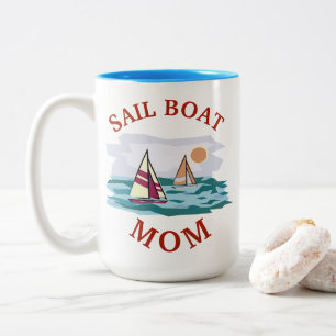 Best "SAIL BOAT MOM" Ever!  Mother's Day Two-Tone Coffee Mug