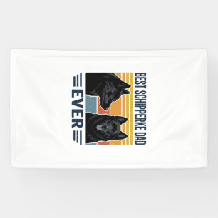Best Schipperke Dad Ever Retro Dog Vector Design_1 Banner