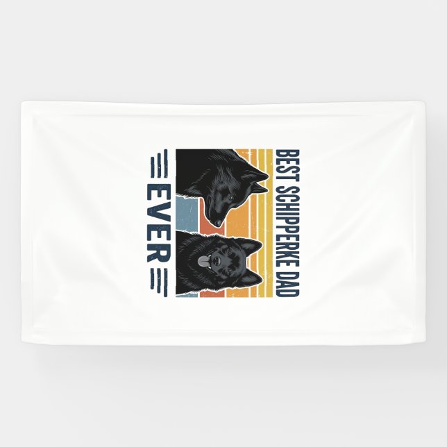 Best Schipperke Dad Ever Retro Dog Vector Design_1 Banner (Horizontal)