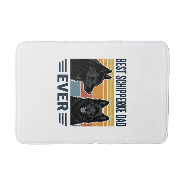 Best Schipperke Dad Ever Retro Dog Vector Design_1 Bath Mat (Front)