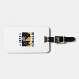 Best Schipperke Dad Ever Retro Dog Vector Design_1 Luggage Tag