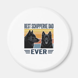 Best Schipperke Dad Ever Retro Dog Vector Design_1 Magnet