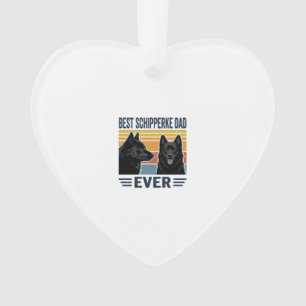 Best Schipperke Dad Ever Retro Dog Vector Design_1 Ornament