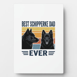 Best Schipperke Dad Ever Retro Dog Vector Design_1 Plaque