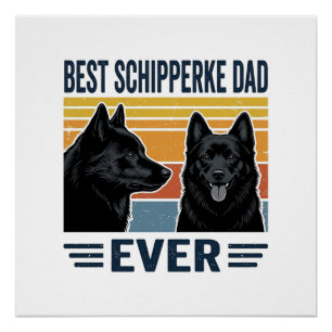 Best Schipperke Dad Ever Retro Dog Vector Design_1 Poster