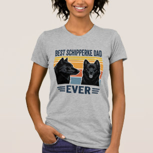 Best Schipperke Dad Ever Retro Dog Vector Design_1 T-Shirt