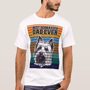 Best Schnauzer Dad Ever Retro Vintage Fathers Day T-Shirt