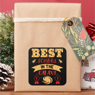 BEST SCHOOL IN THE GALAXY funny cute               Square Sticker