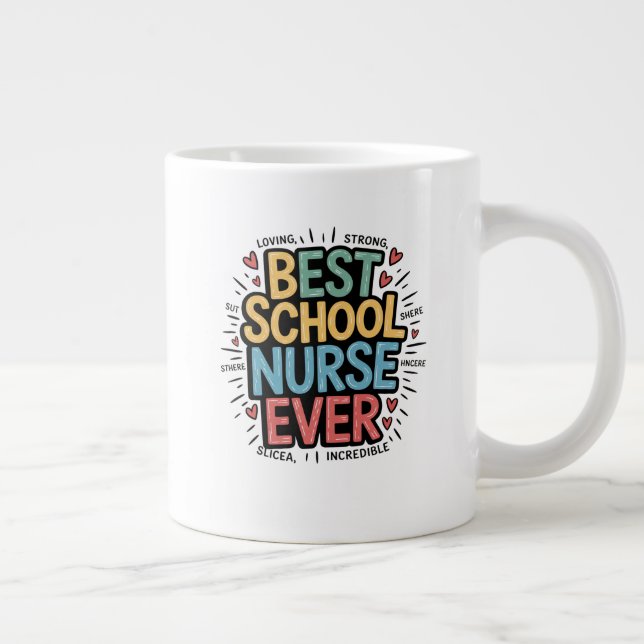  Best School Nurse Ever Large Coffee Mug (Right)