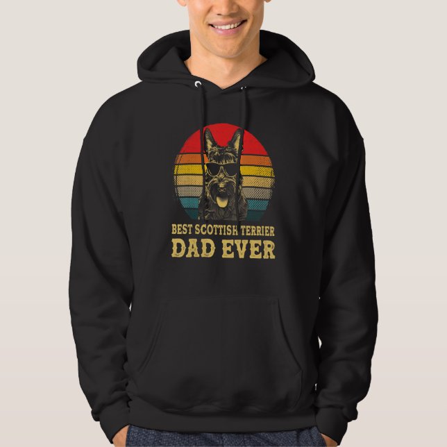 Best Scottish Terrier Dad Ever Dog Lovers Retro Vi Hoodie (Front)