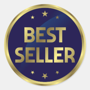 Best Seller Blue and Gold Classic Round Sticker