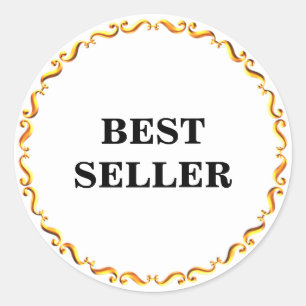 Best Seller & Elegant Golden Frame Classic Round Sticker