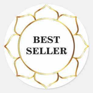 Best Seller Golden Lotus Flower Classic Round Sticker