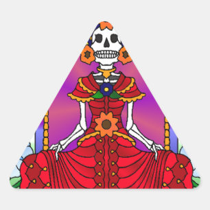 Best Seller Sugar Skull Triangle Sticker