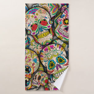 Best Selling Sugar Skull Pattern Bath Towel
