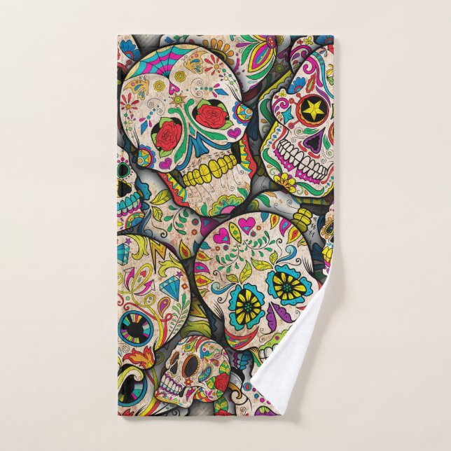 Best Selling Sugar Skull Pattern Hand Towel (Hand Towel)