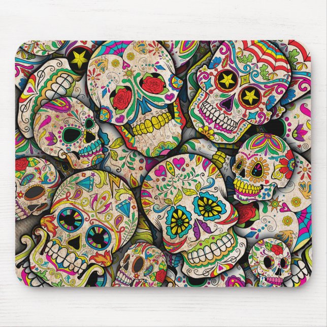 Best Selling Sugar Skull Pattern Mouse Pad (Front)