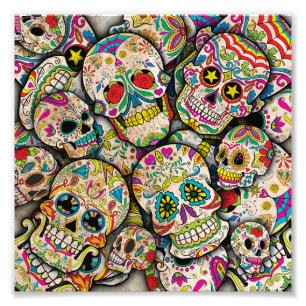 Best Selling Sugar Skull Pattern Photo Print