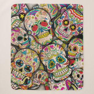 Best Selling Sugar Skull Pattern Sherpa Blanket