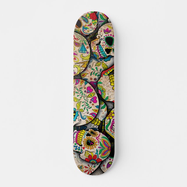 Best Selling Sugar Skull Pattern Skateboard (Front)