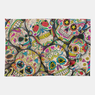 Best Selling Sugar Skull Pattern Tea Towel