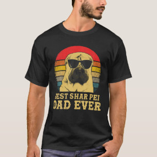 Best Shar Pei Dad Ever Dog Lovers Retro Vintage T-Shirt