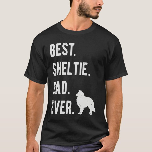 Best Sheltie Dad Ever Mens Shetland Sheepdog Dog T-Shirt (Front)