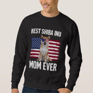 Best Shiba Inu Mum Ever 4th of July Patriotic Dog Sweatshirt