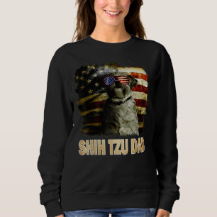 Best Shih Tzu Dad Ever American Flag 4th Of July D Sweatshirt