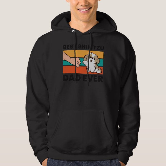 Best Shih Tzu Dad Ever Cute Shih Tzu Hoodie (Front)