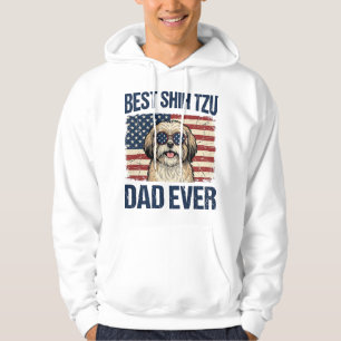 Best Shih Tzu Dad Ever Patriotic Dog Hoodie