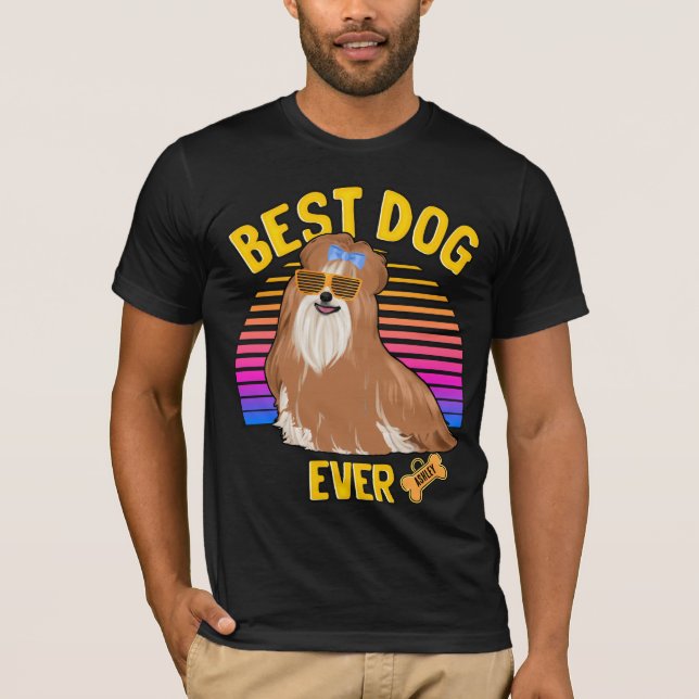 Best Shih tzu Dog Ever Retro T-Shirt (Front)