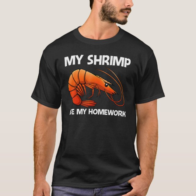 Best Shrimp For Kids Boys Prawn Animal Seafood T-Shirt (Front)