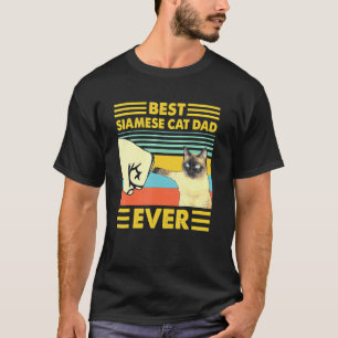 Best Siamese Cat Dad Ever Retro Vintage Sunset T-Shirt